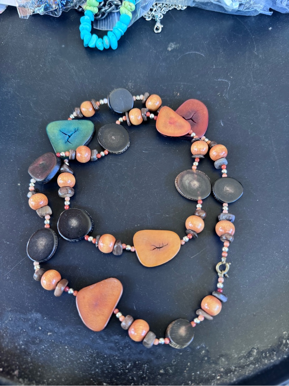 Handcrafted Brown Wooden Bead Necklace